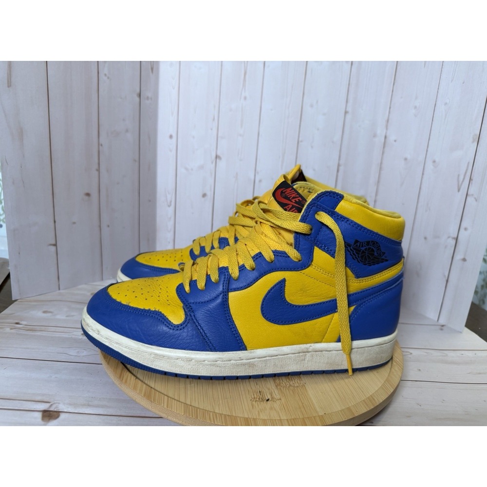 Nike Air Jordan Reverse Laney High Top Colorblock Sneakers Blue/Yellow Size 10.5